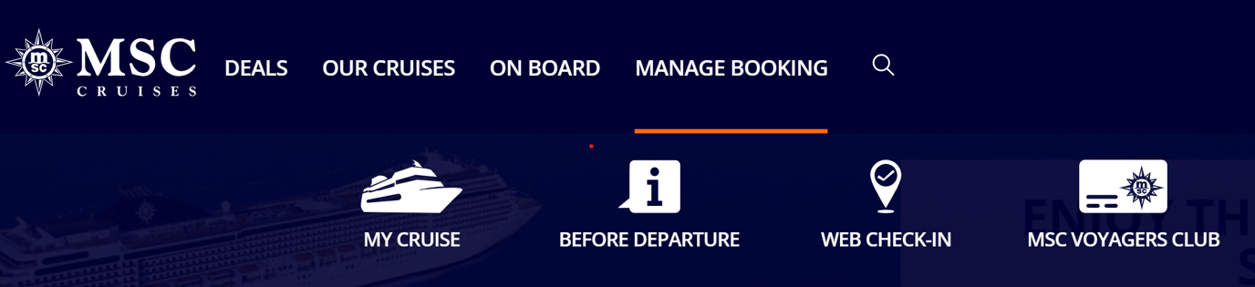 manage my booking msc cruises